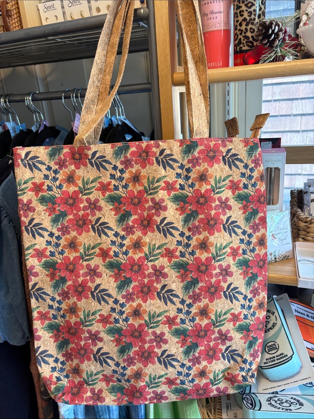 Cork from Portugal Floral Pattern Tote Bag